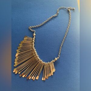 Statement Necklace in Chrome/Silver Color NWOT